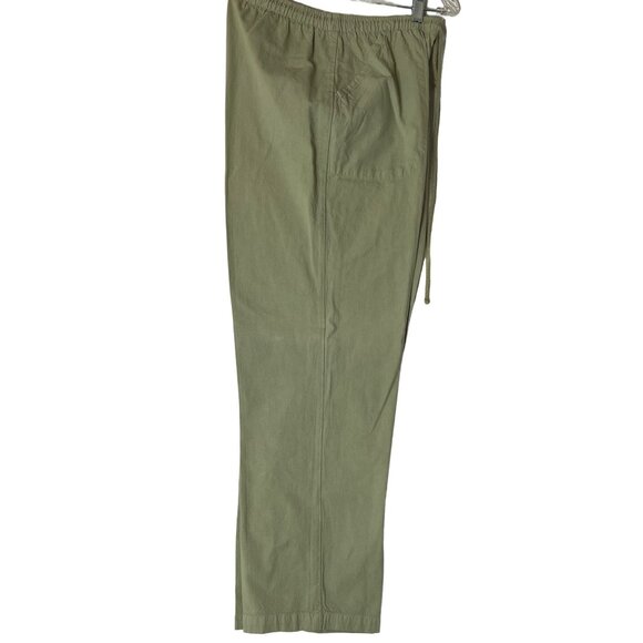 Erika Women's Drawstring Cotton Pants Olive Green Size 5 Wide Leg Cotton - Picture 1 of 11